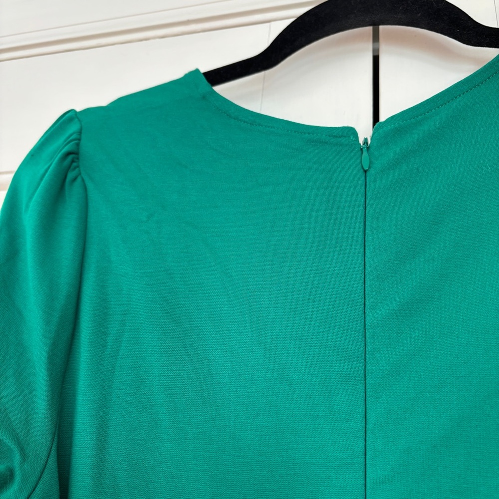 Boden Emilie Solid Green Jersey Knit Long Sleeve Midi Dress Tie Waist Size 6 NWT - Picture 9 of 11